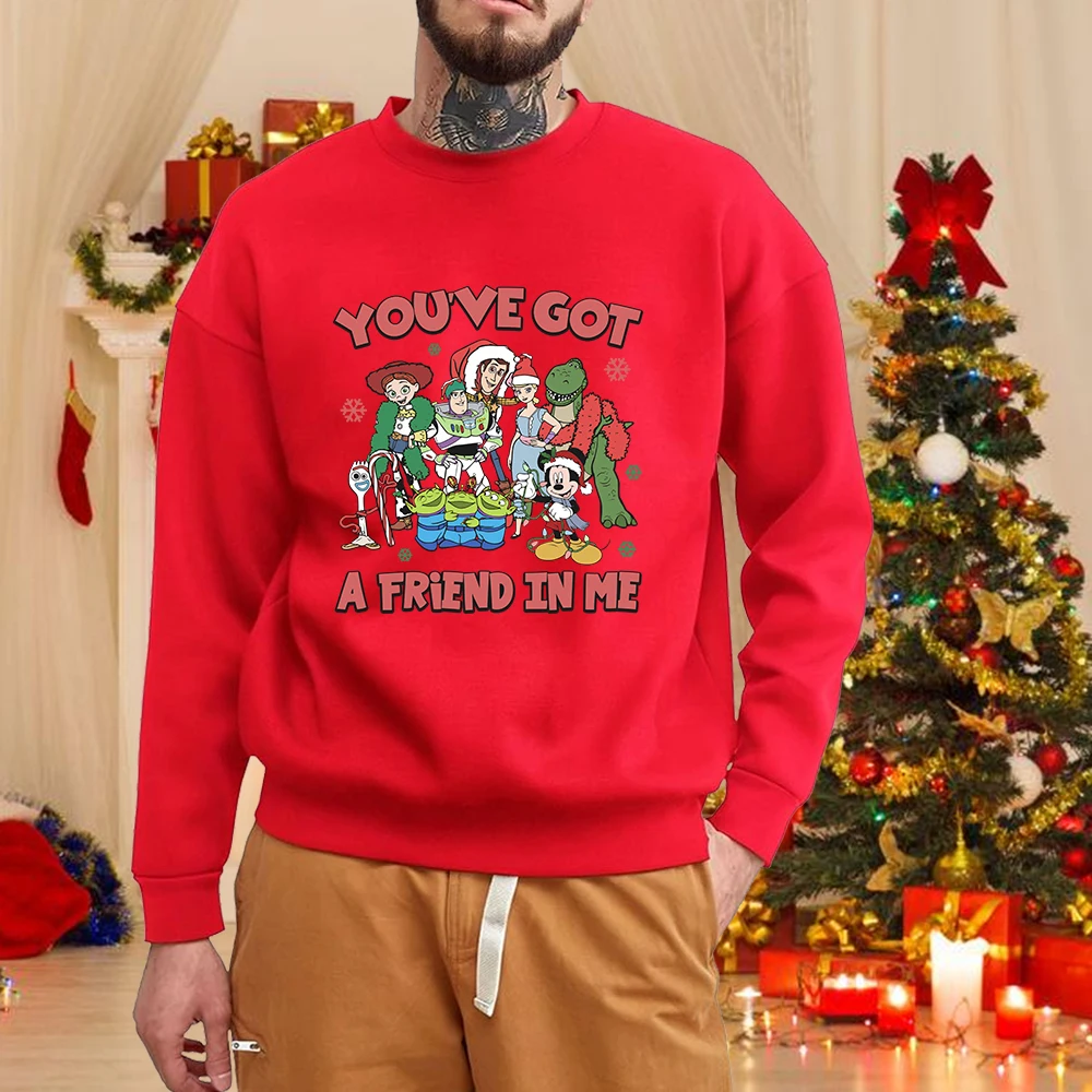 

New Fashionable Toy Story Christmas Pullover Sweatshirt for Men Outdoor Casual Sportswear Christmas Costume Gift