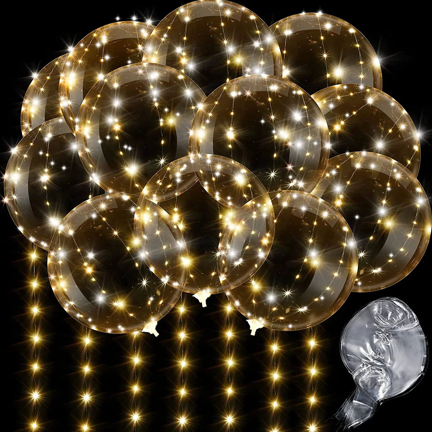 4PCS Balon Led ze światłem Luminous Transparent Bobo Ballons Dekoracja ślubna Urodziny Party Balon świetlny LED
