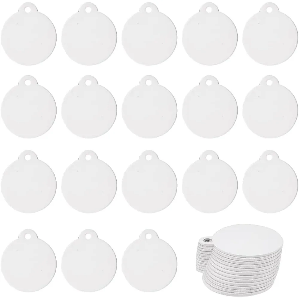 

30pcs Sublimation Aluminum Blank Flat Round Aluminum Stamping Tag Blank Dog Tag Double Sided Transfer Tags for DIY Keychains kit