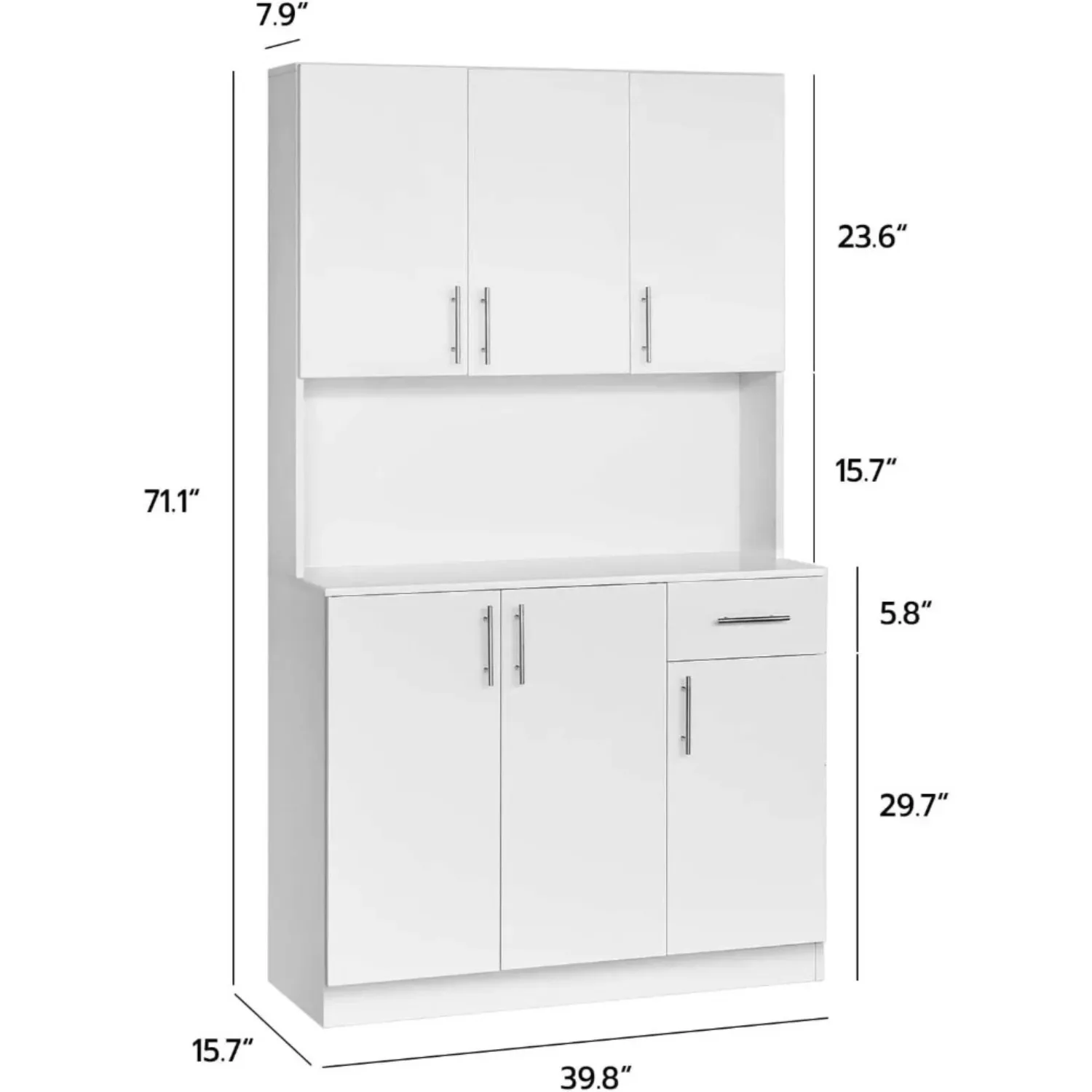 Kitchen Pantry Cabinet, 71” Tall Pantry Storage Cabinet, Large Freestanding Kitchen Hutch Storage Cabinet with 6 Doors