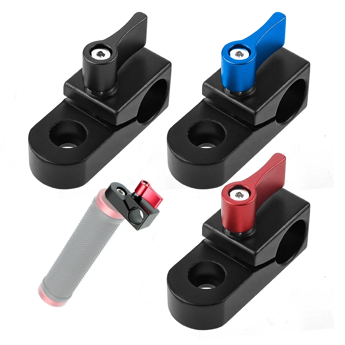 Einzel Rod Clamp 15mm Schiene Stecker Adapter Halterung mit 1/4 "-20 Gewinde Kalten Schuh Halterung für DSLR käfig Rig Mikrofon Licht Halter – Detail 4