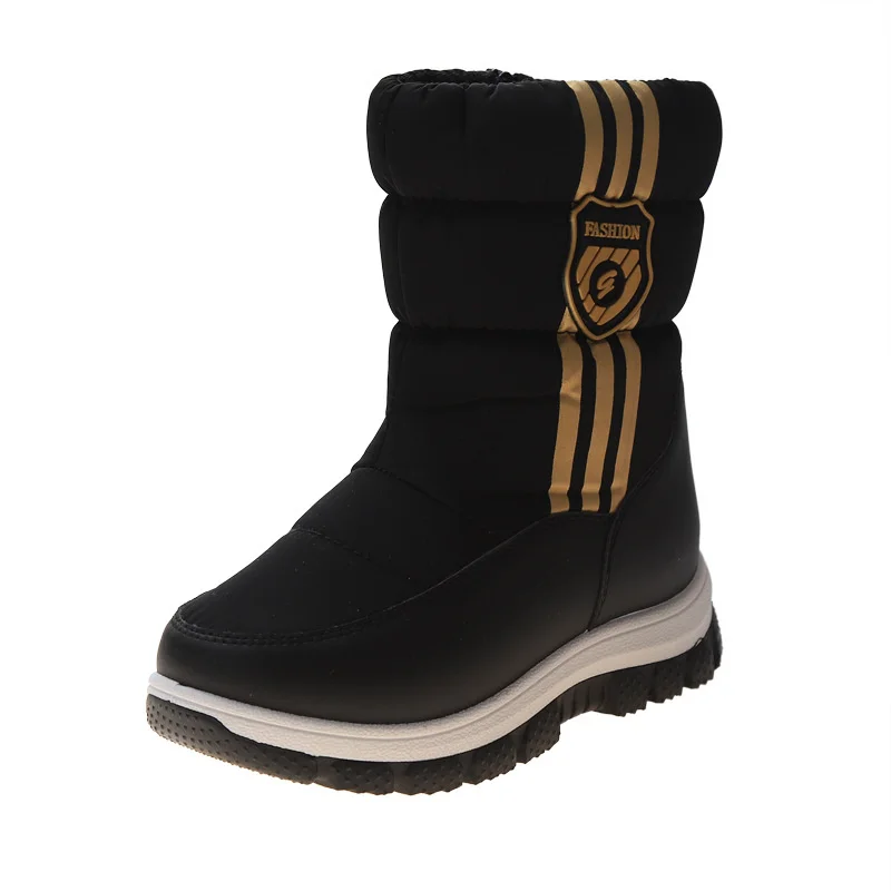 Bottes de rinçage en fourrure pour enfants, chaussures imperméables pour enfants, bottes de neige pour filles, chaussures pour enfants, noir, rose,