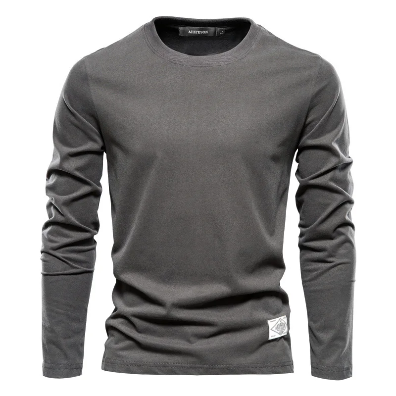 

Autumn T Shirt Men Casual Solid Color Long Sleeve T Shirt for Men Autumn High Quality Cotton T Shirt for Man kpop demon hunter