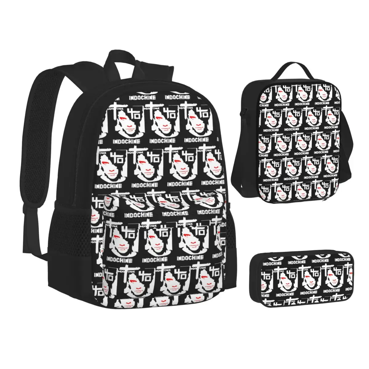 

Indochine Backpacks Boys Girls Bookbag Children School Bags Kids Rucksack Lunch Bag Pen Bag Three-Piece Set