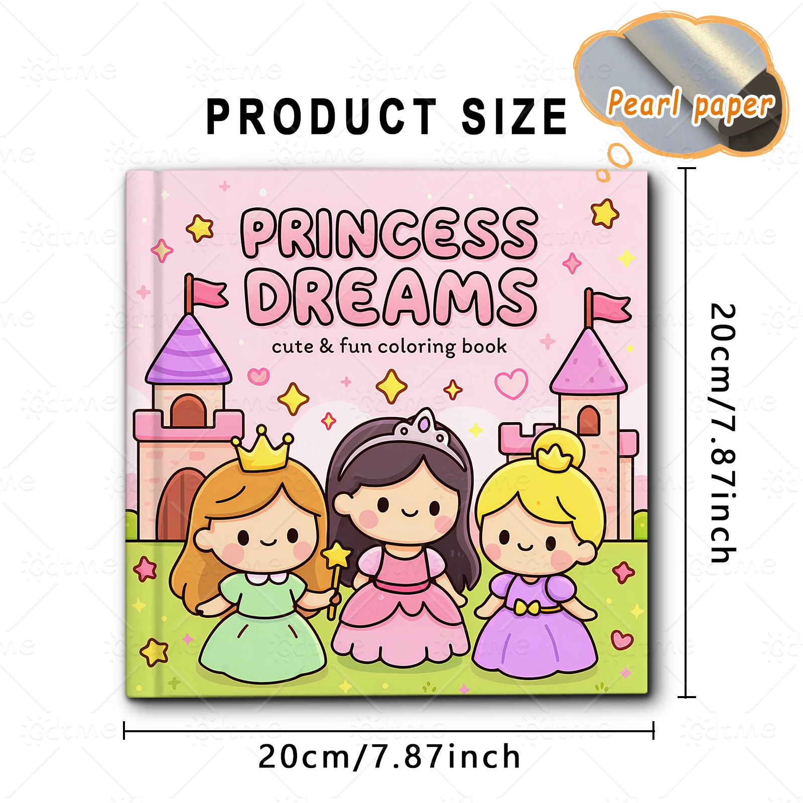 PRINCESS DREAMS Malbuch mit kräftigen, einfachen Mustern für Erwachsene, niedliches Zeichenbuch, perfektes Geschenk für Party und Geburtstag ﻿ – Detail 3