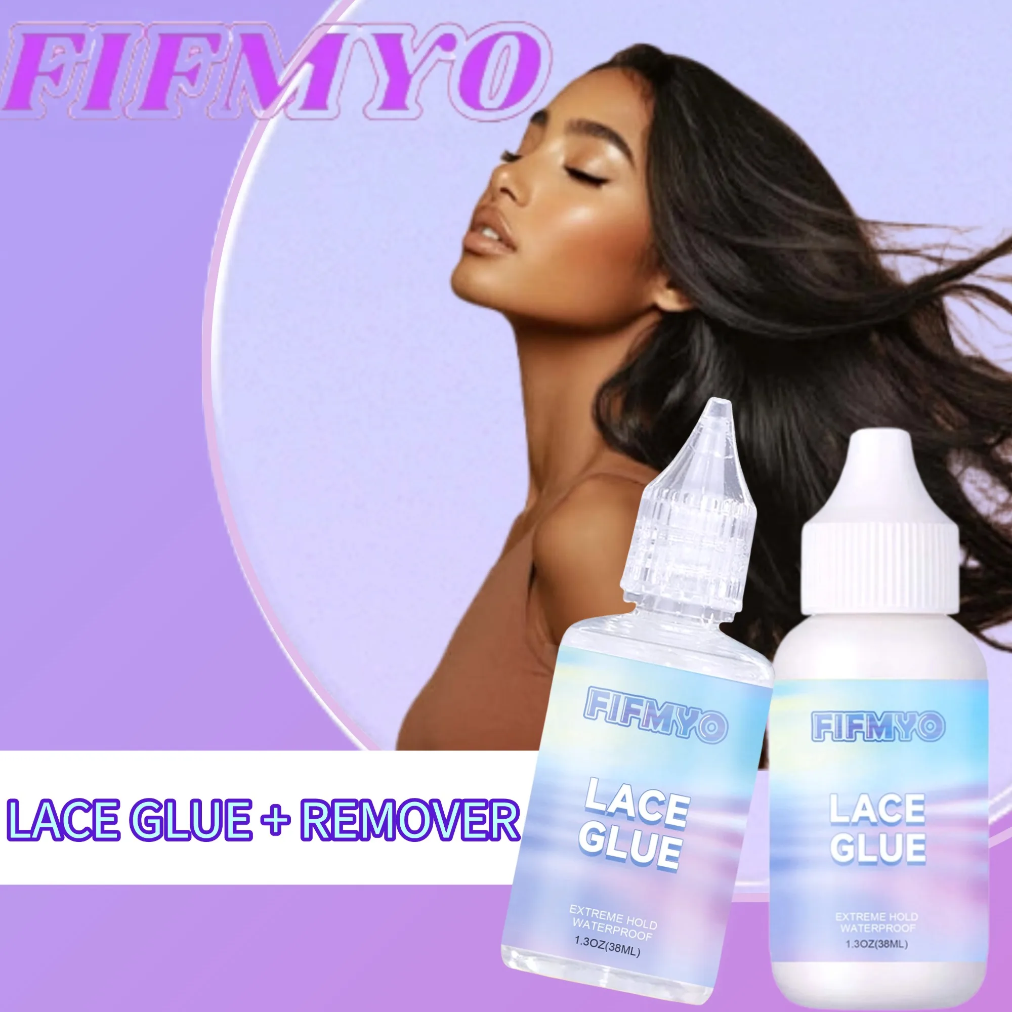 

FIFMYO водонепроницаемый невидимый клей для склеивания волос сильной фиксации и суперсольвентный нечувствительный кружевной парик жидкий набор для удаления парика
