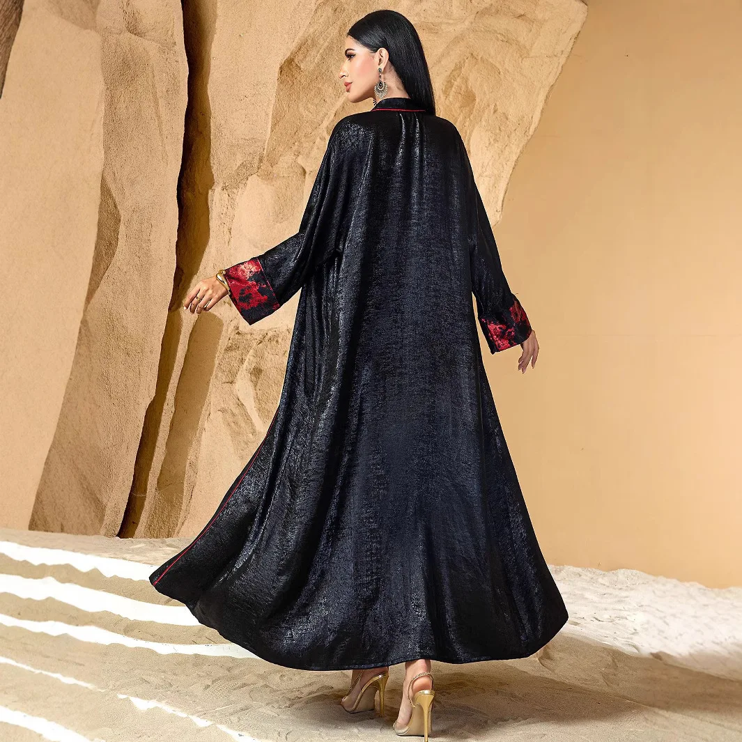 Dubai aberto quimono abayas vestido interno conjuntos muçulmanos para mulheres vestidos de festa turquia kaftan marrocos caftan musulmane femme vestidos