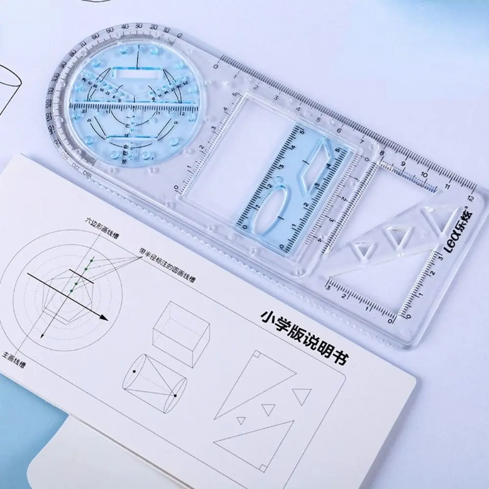 Regla de escala de medición de clase de matemáticas, diseño de arte estéreo, construcción de geometría, regla de dibujo rápido, regla de plantilla de dibujo