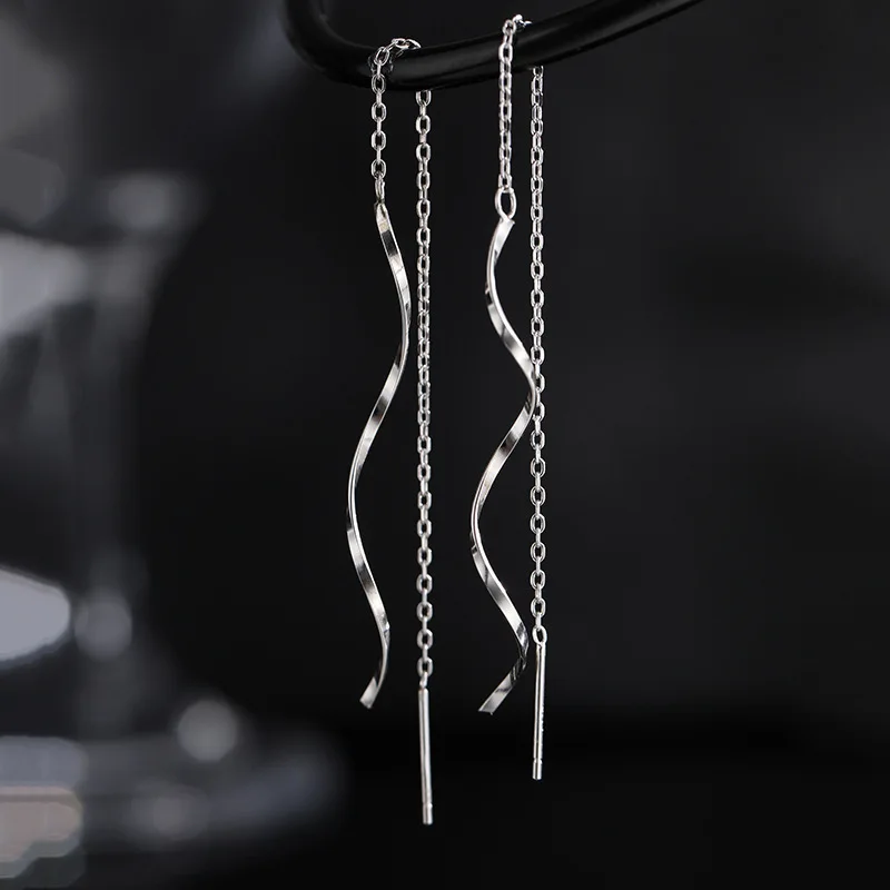 Stainless Steel Long Tassel Earrings For Women Elegant Simple Gold Color Drop Earring Stylish Jewelry Personality Gift