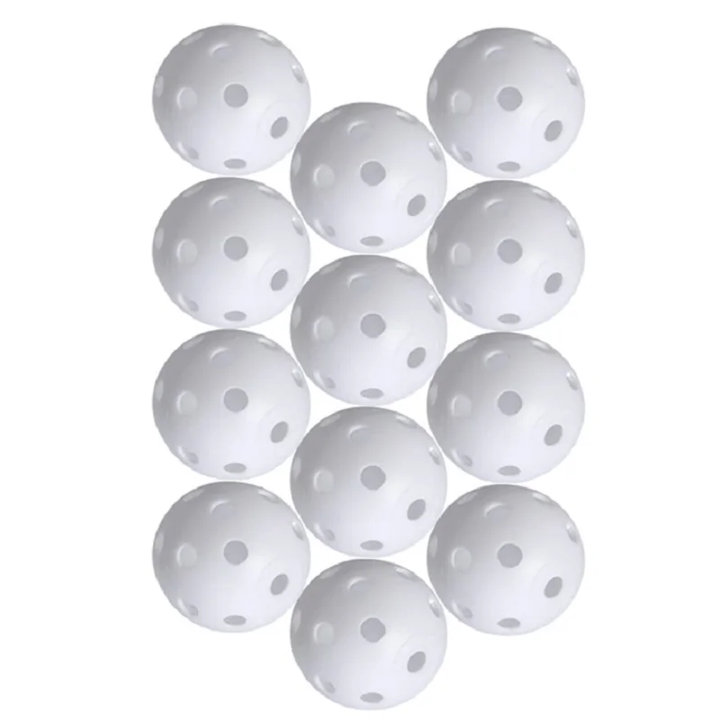 24pcs Perforated Play Balls Hollow Golf Practice Training Sports Balls (White)