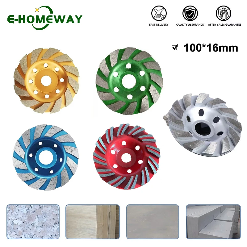100mm 4inch Concrete Granite Ceramic Diamond Segment Grinding Cup Wheel Disc Heavy Duty Angle Grinder For Power Tools Accessory