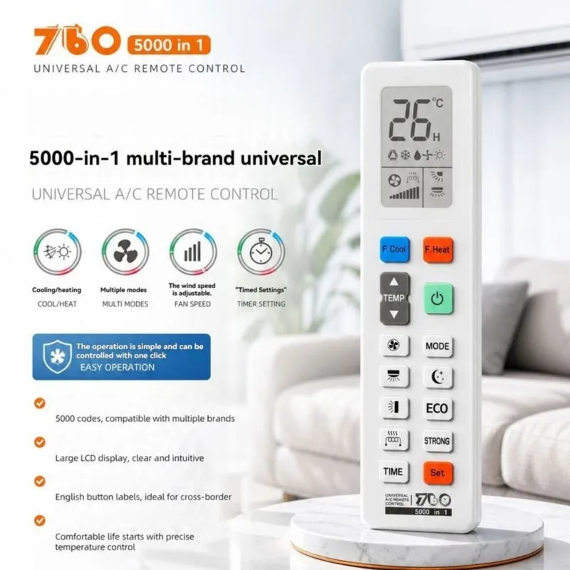 Super Sale Universal Air Condition Remote 5000 in 1 Codes A/C Remote Control Quick Match Smart Search for 5000+ Air Condition