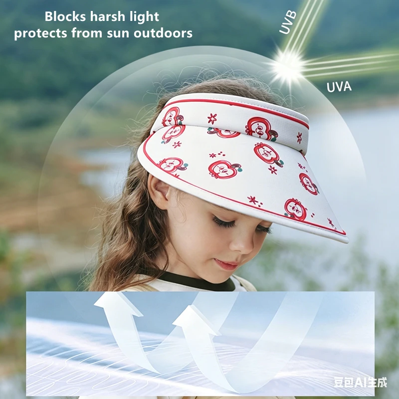 

Новая детская солнцезащитная панама с УФ-защитой, летняя пустая кепка с широкими полями для активного отдыха, велоспорта, защиты лица, для детей