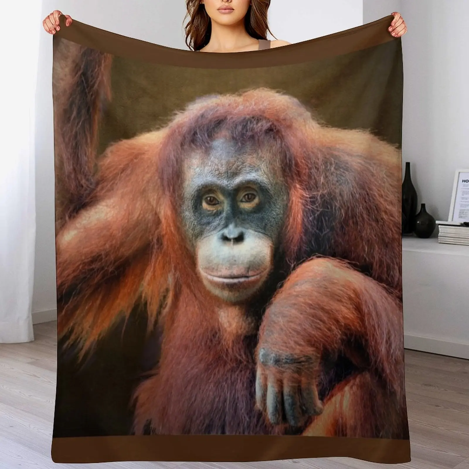 Orangutan Throw Blanket Giant Sofa Soft Plaid Baby Luxury Blankets