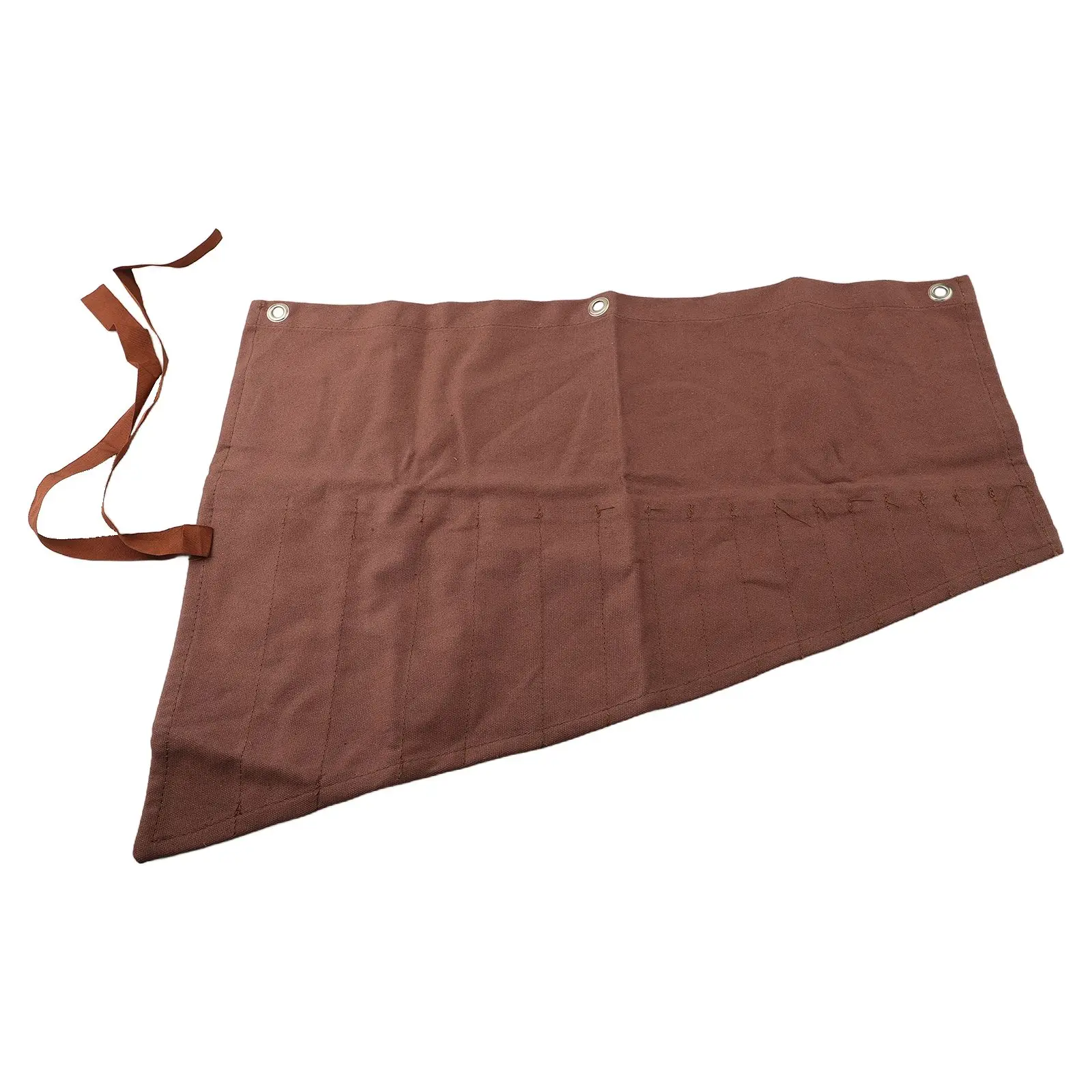 Easy To Clean Tool Roll Wrench Organizer Waxed Canvas Roll Easy To Clean Fold-back Protection Multiple Tool Compartment