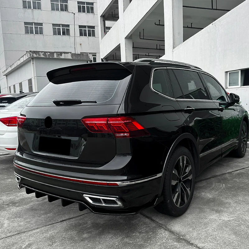 For Volkswagen VW Tiguan MK2.5 Rline 2021 2022 2023 Rear Bumper Diffuser Splitter Lip Bodykit Black Carbon Exterior Accessories - view 3