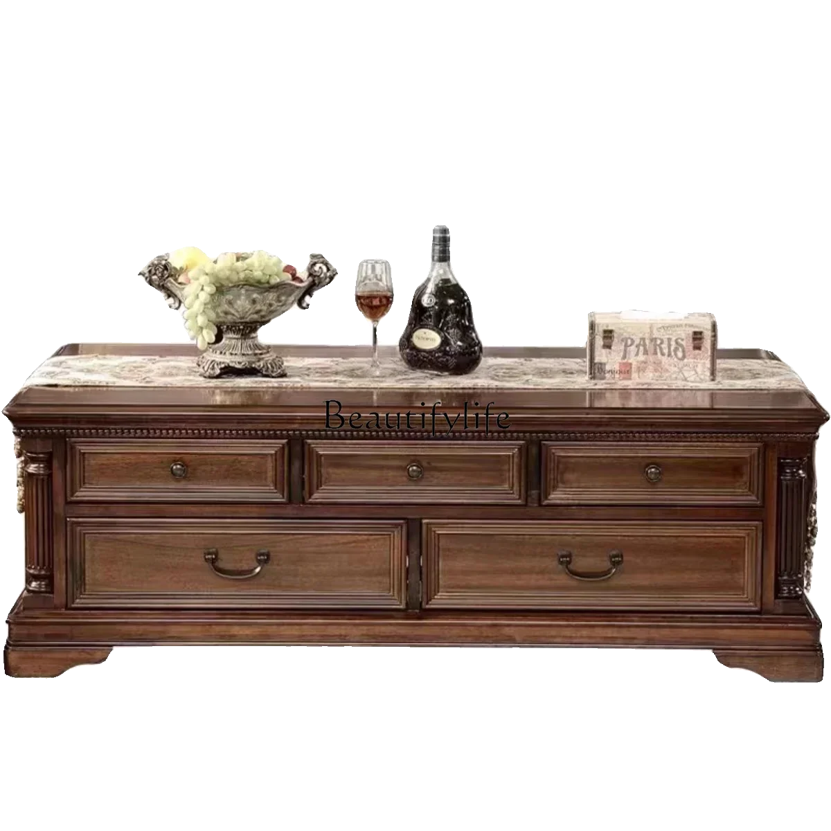 

1PJ12PJ12All solid wood tea table small apartment living room storage cabinet household rectangular with coffee table