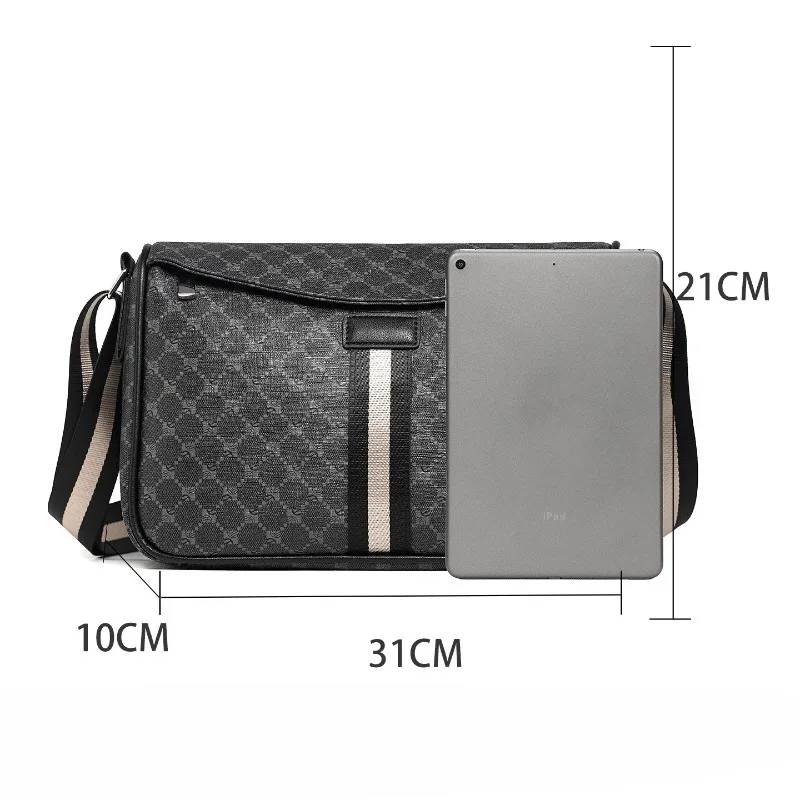 2026 New Men's Crossbody Bag Luxury Design Plaid Shoulder Bags For Men Fashion Business Crossbody Bag Male Pillow Bag Handbags