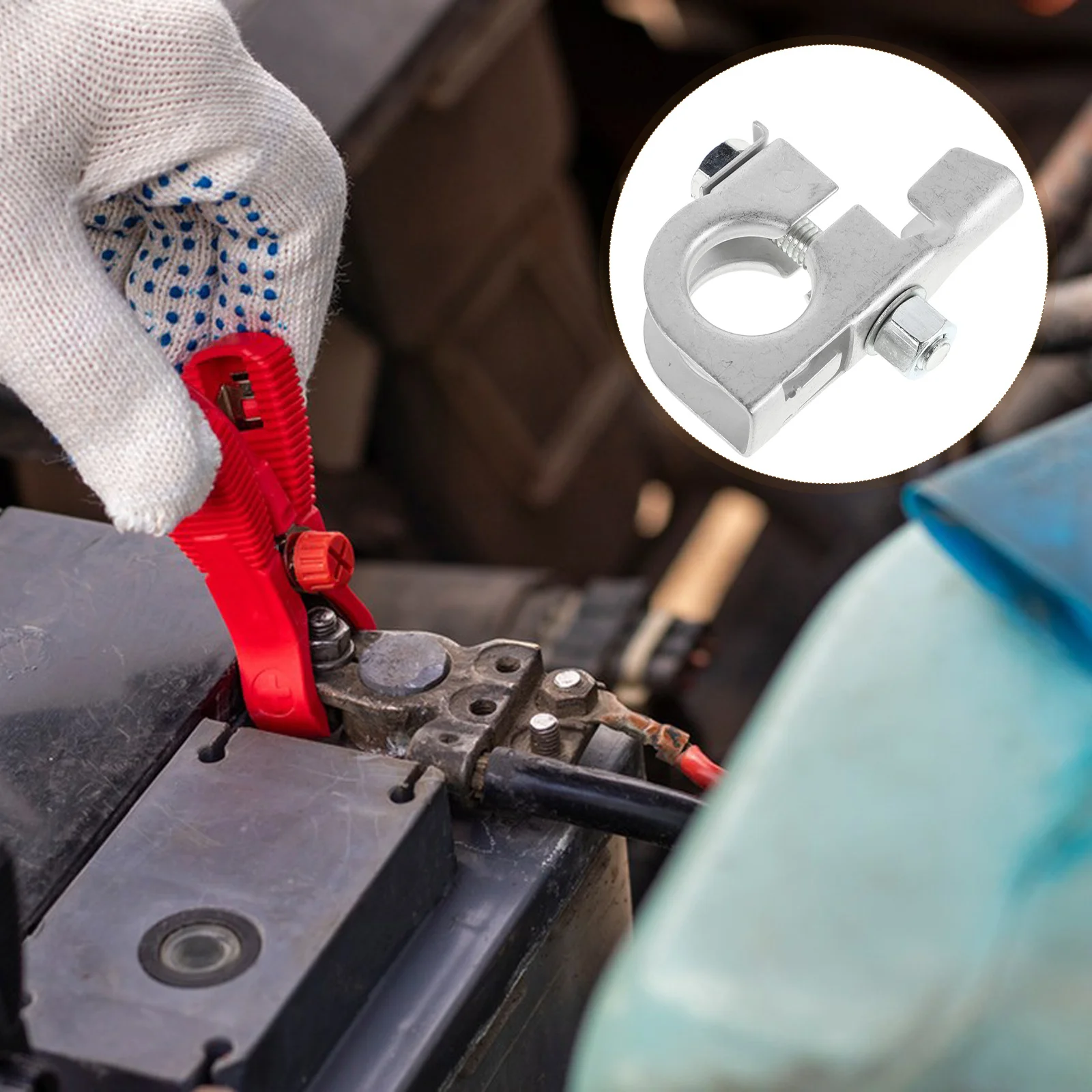 

2pcs Terminal Connectors Top Post Brass For Car Marine Rv Truck Batteries Durable Power Connection Clamp Adapter Kit