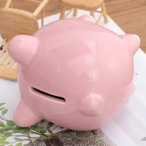 Ceramiczna skarbonka świnka dekoracja do pokoju dziecięcego skarbonka na monety pudełko na pieniądze uroczy prezent na urodziny Boże Narodzenie skarbonka