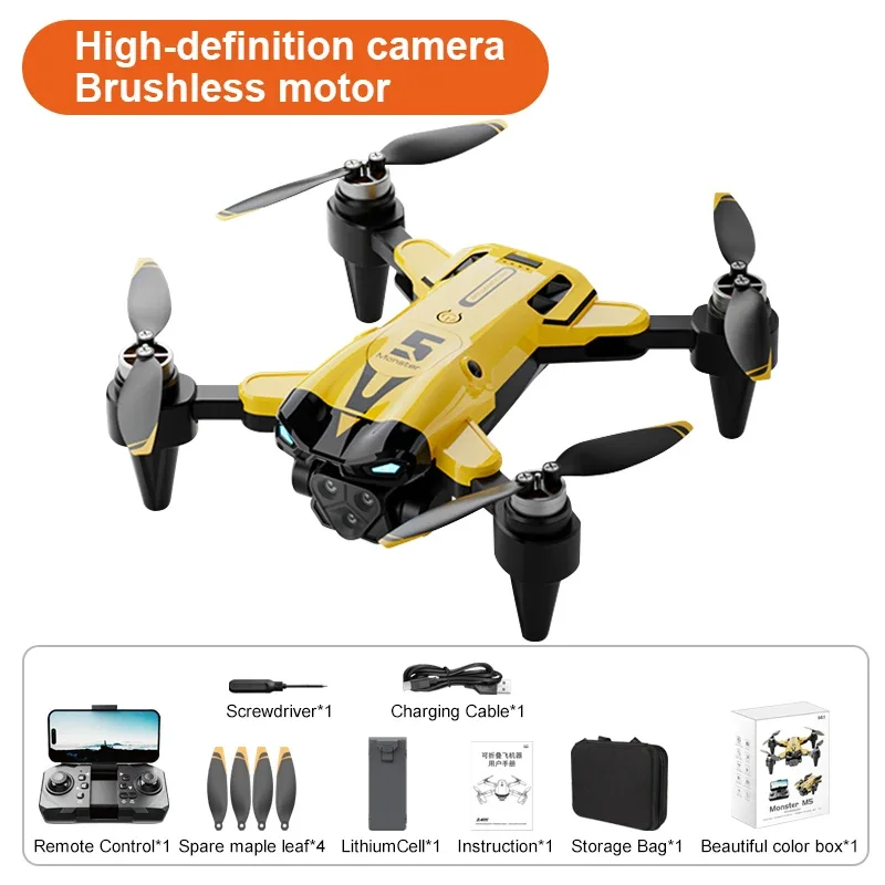 

Радиоуправляемый дрон M5 с HD-камерой, квадрокоптер с Wi-Fi FPV, оптическим позиционированием и обходом препятствий, подарок для детей