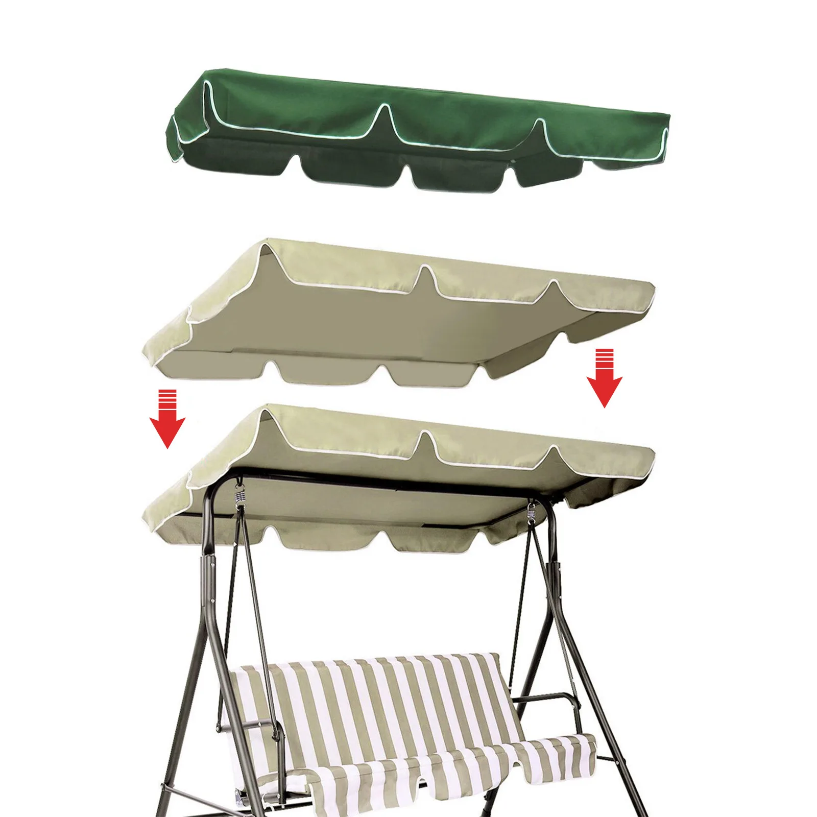 

164*114*15CM For 2 Seater Swing Chair Cover Waterproof Canopy 2 3 Seater Option 600D Oxford Fabric Easy Installation