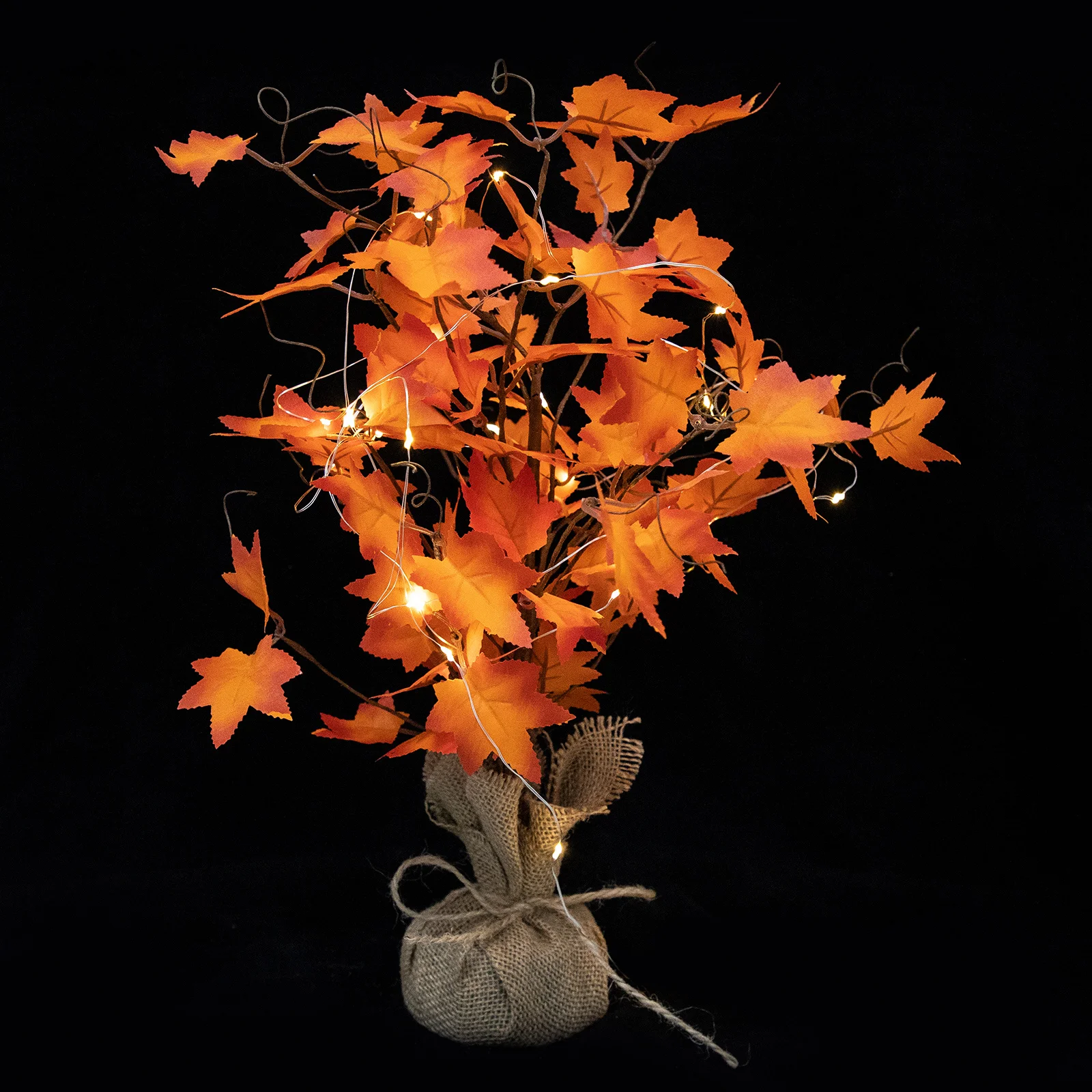 القيقب مصابيح إضاءة للمناظر الطبيعية مضيئة شجرة عيد الشكر سطح المكتب شكل مصباح داخلي الخريف Led ديكور مهرجان شجرة فرع زخرفة #3