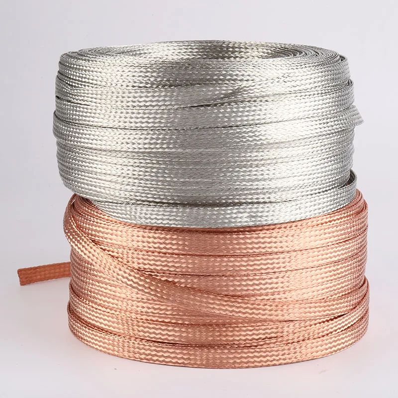 5 متر النحاس مضفر الشريط الطائر 1.5mm2 / 2.5 /4 مربع شقة لينة الأسلاك النحاسية العارية المعلبة شريط موصل