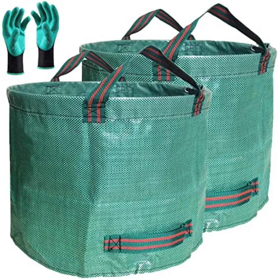 

Profional 2-Pack 137 Gallon Lawn Garden Bags Large D34, H34 inch Yard Waste Bags with Gardening Gloves, Big Leaf Bag, Yard Debr
