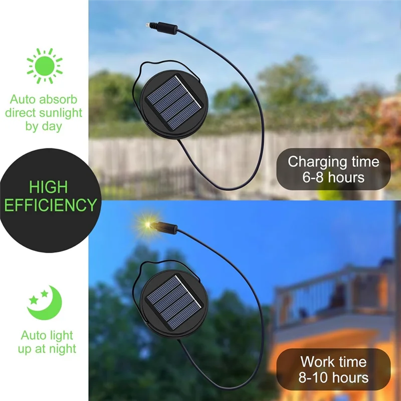 ABNO-2Pack 600Mah Luci solari di ricambio per luci lanterne esterne impermeabili per giardino, cortile, regali di compleanno fai da te