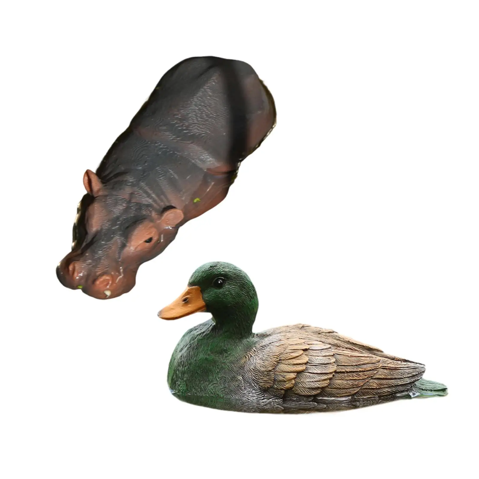 Resin Floating Duck Animal Statue Lifelike Pond Accessories Outdoor Sculpture for Backyard Garden Decor