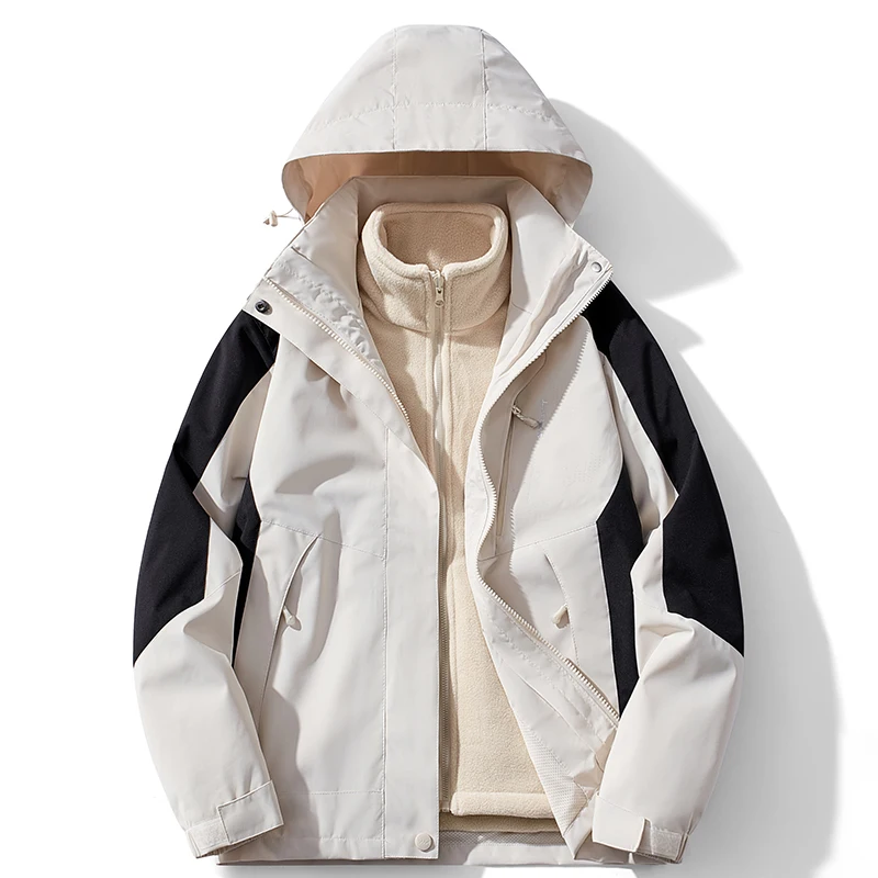 

Three in One Cold Resistant Jacket Men Outdoor Sport Suitable Autumn and Winter Windproof Waterproof Keep Warm Hiking Jacket