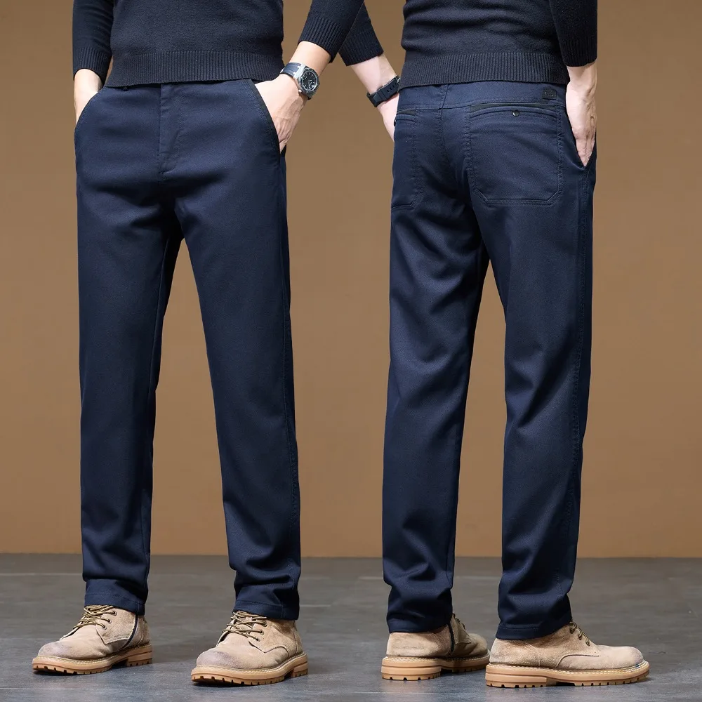 Herren Lyocell Freizeithose Herbst Neu Slim Fit Stretch-Hose Koreanische Mode Kontrastfarben Jugendliche Arbeits- und Business-Hose