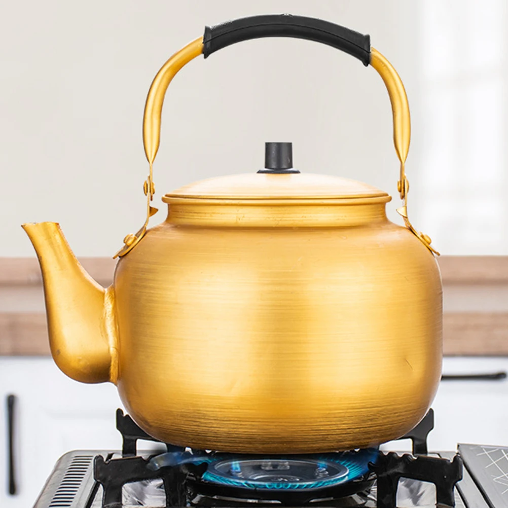 

Yellow Aluminum Pot Water Kettle Stovetop Boiler Teapot Rust Resistant Fast Heating Gas Electric Induction Kitchen Appliances