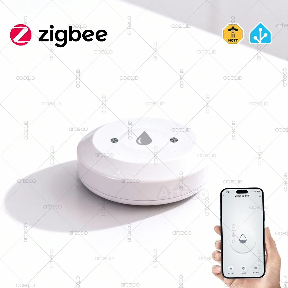 Умный датчик воды Zigbee, детектор утечки воды, приложение, удаленный мониторинг, нужен шлюз, поддержка домашнего помощника Zigbee2mqtt