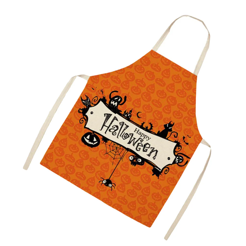 

Halloween Apron Creative for Supplies Baking Kitchen Themed Polyester Spider Printing