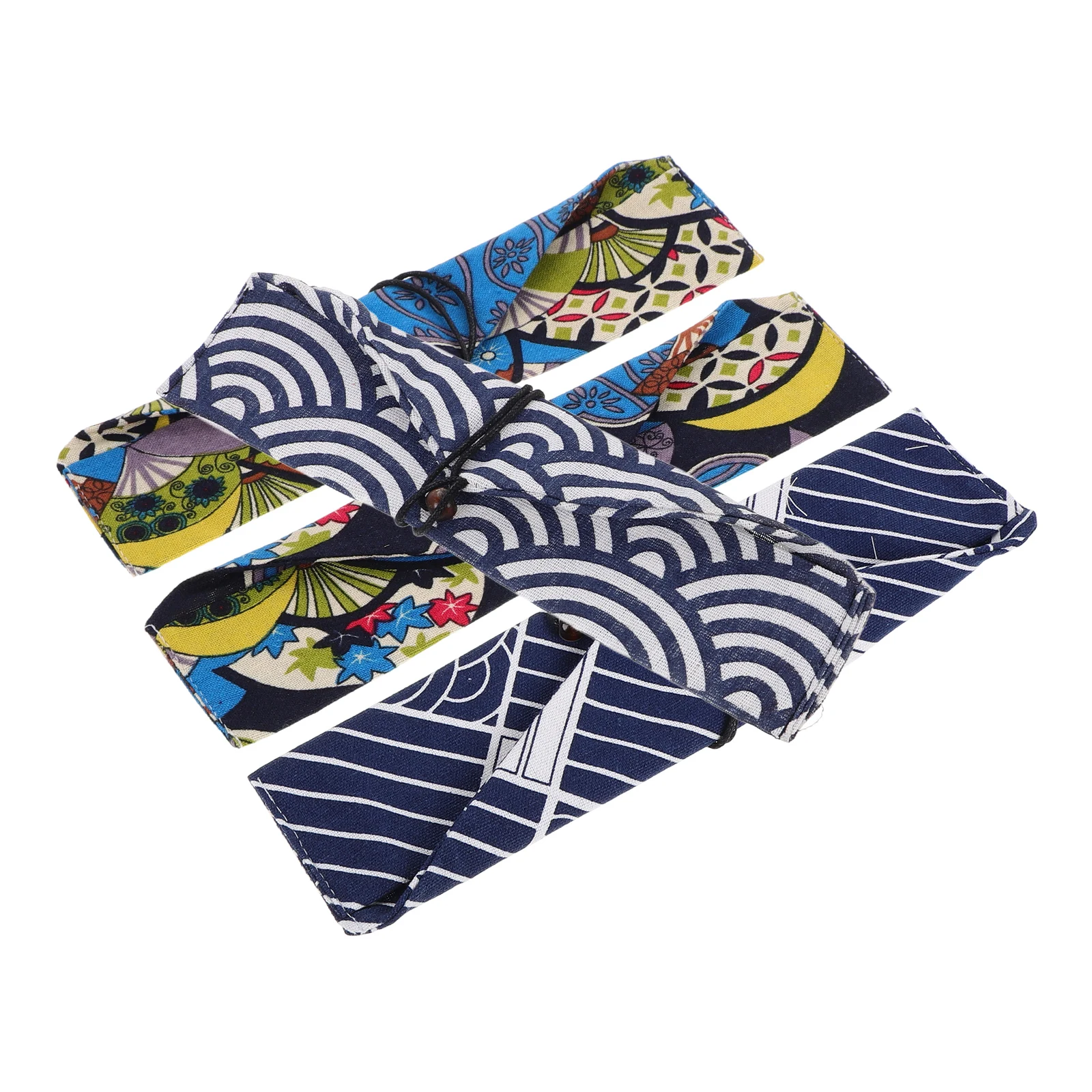 4Pcs Chopstick Spoon Storage Bag Thickened Cotton Portable Cutlery Case Travel Drawstring Straw Reusable Holder Tableware