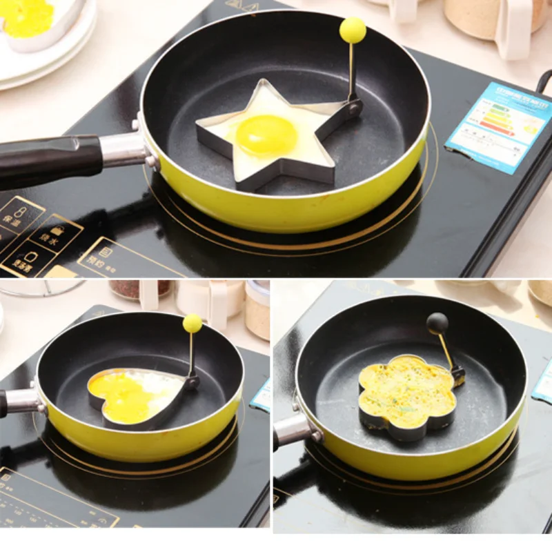 Stainless Steel 5Style Fried Egg Pancake Shaper Omelette Mold Mould Frying Egg Cooking Tools Kitchen Accessories Gadget Rings