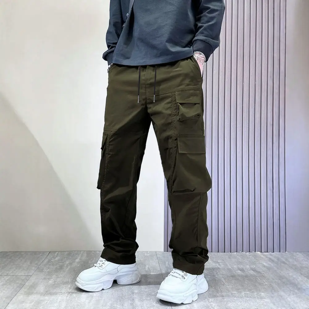 Mens Cargo Pants Loose Fit Straight Leg Trousers Multi Pocket Outdoor Tactical Style Casual Wear Durable Fashion Pants