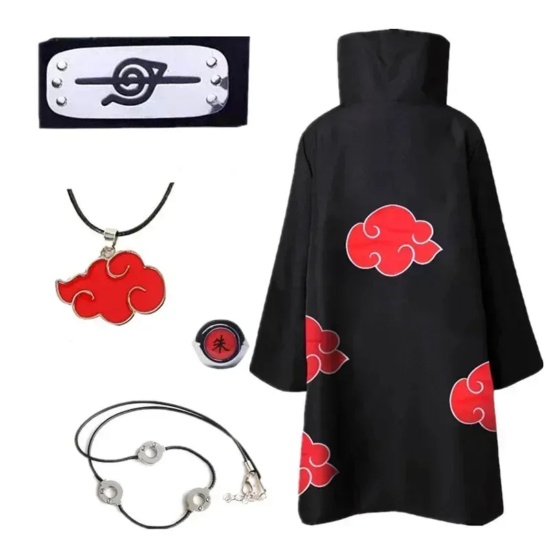 

Halloween Costume Cosplay Anime for Men and Women, Jacket with Sauna Band, Ring Pendant, Everak Red Cloud Dress