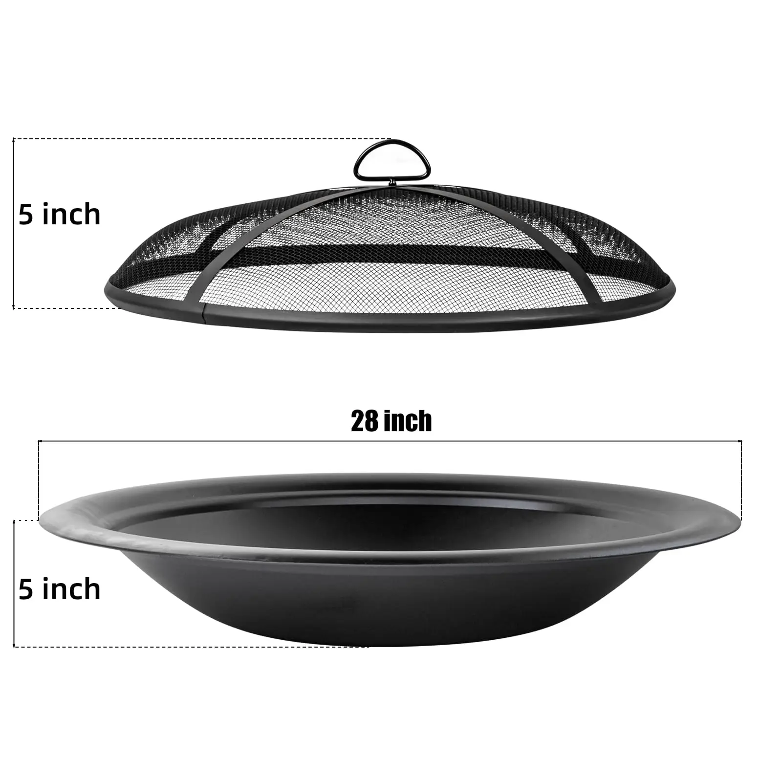 28 inch Steel Fire Pit Bowl for DIY or Replacement Existing Fire Pit