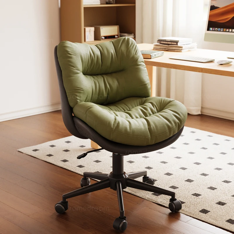Computer Chair Thickened Seat Cushion Bedroom Makeup and Study Chair Can Be Lifted 360° Rotating Singel Sofa