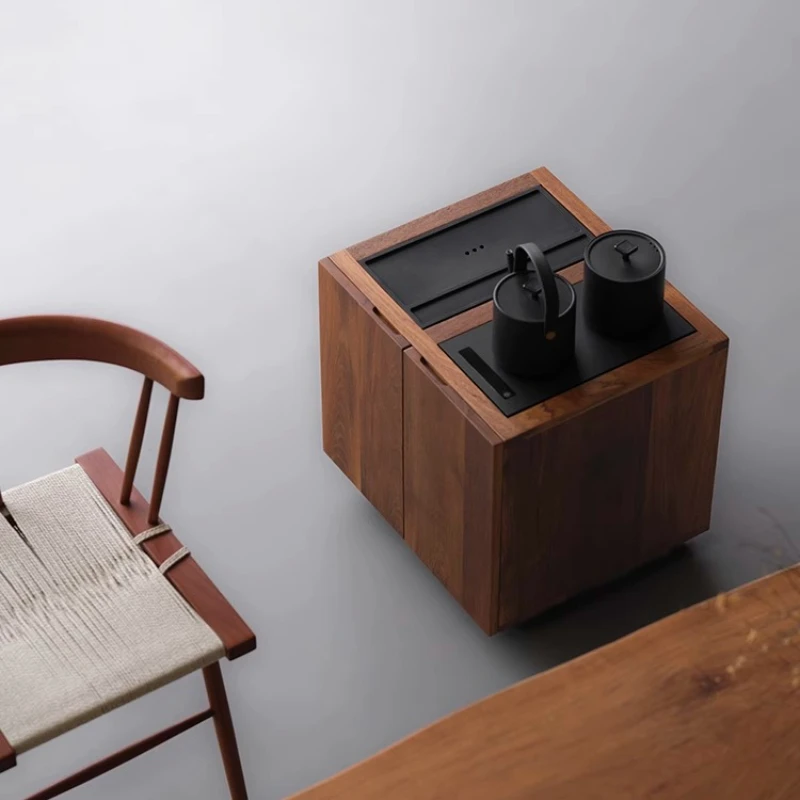 

Myanmar teak tea cabinet mobile tea table living room side table