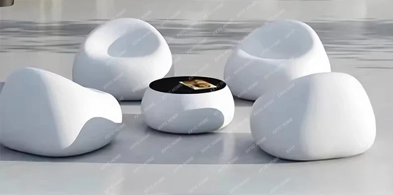 Fiberglass pebble sofa seat outdoor rest chair