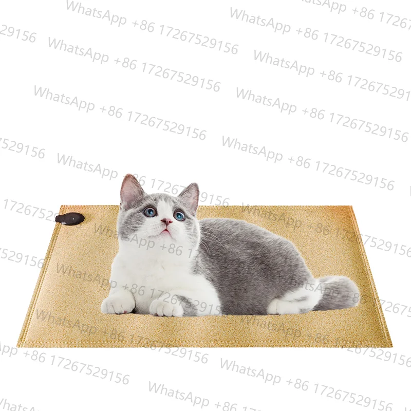 50*50CM Electric Heating Pad for Dogs Cats Auto Power off Indoor Warming Mat Carbon Fiber Heating Element for Household RV Use