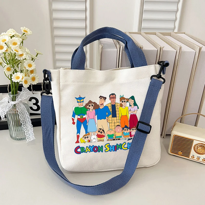 

Crayon Shin-chan Figure Shoulder Bag Boy Girl Anime Cartoon Canvas Bags Men Women Trendy Cool Handbag Tourist Crossbody Pouch