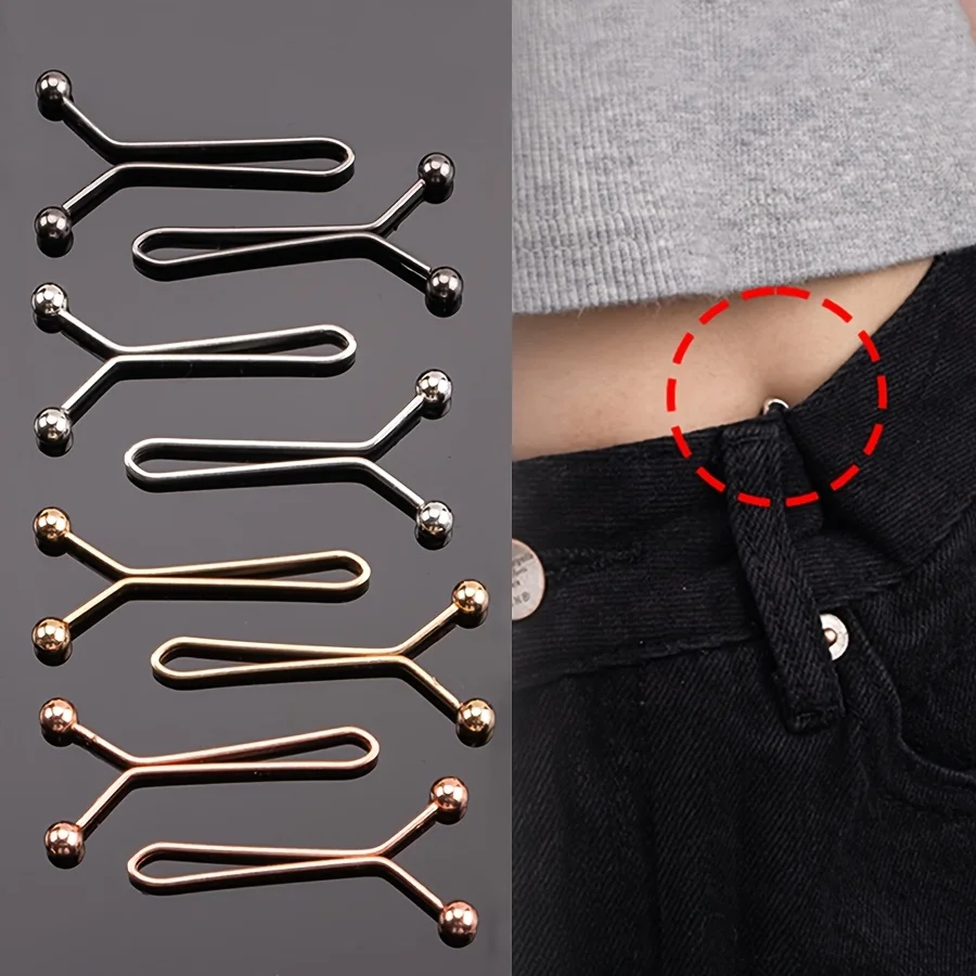 10pcs invisible waist metal clip, adjustable button pin U-shaped lapel brooch clip, non-slip buckle