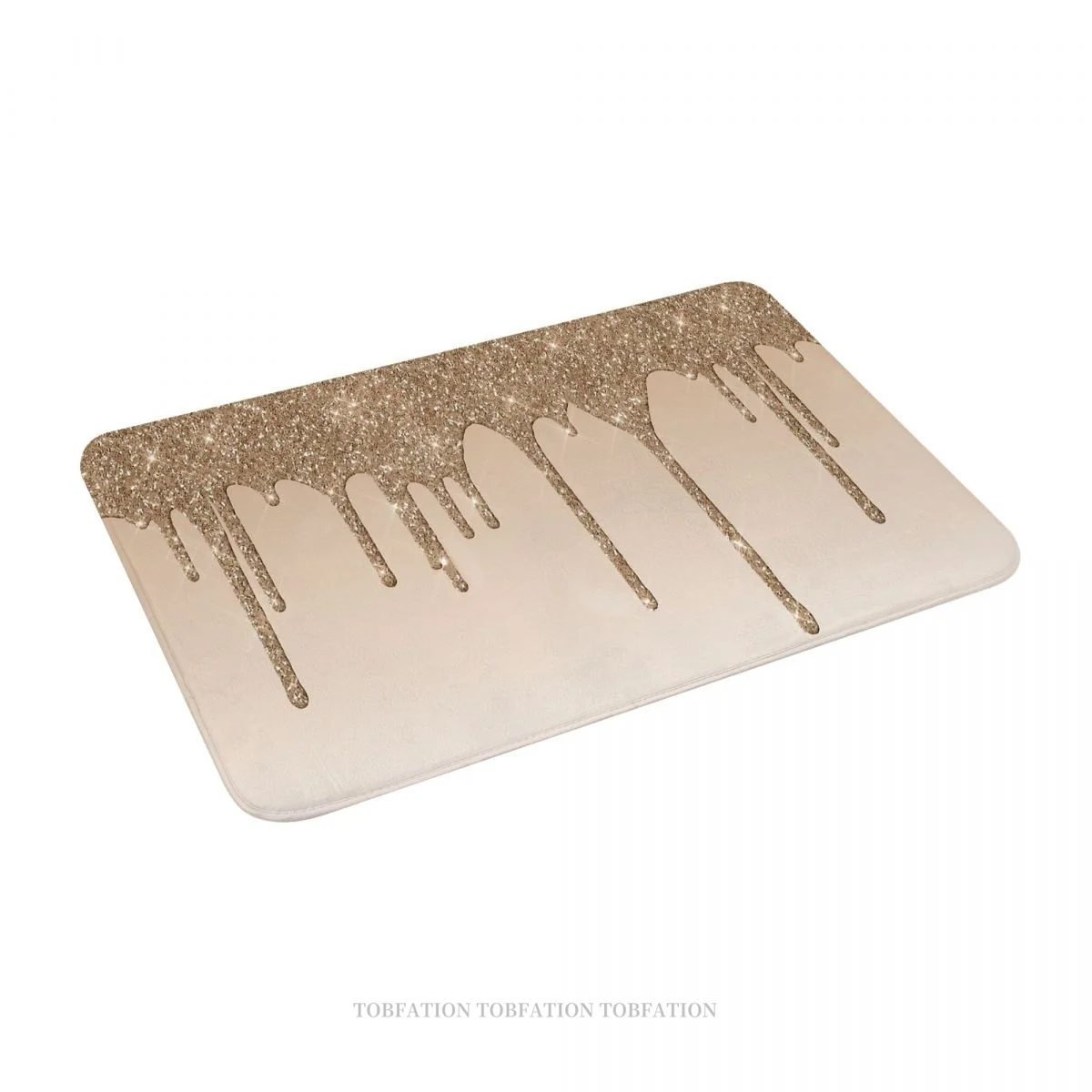 Dripping Glitter Non-slip Doormat Rose Gold Glitter Bath Kitchen Mat Welcome Carpet Flannel Modern Decor