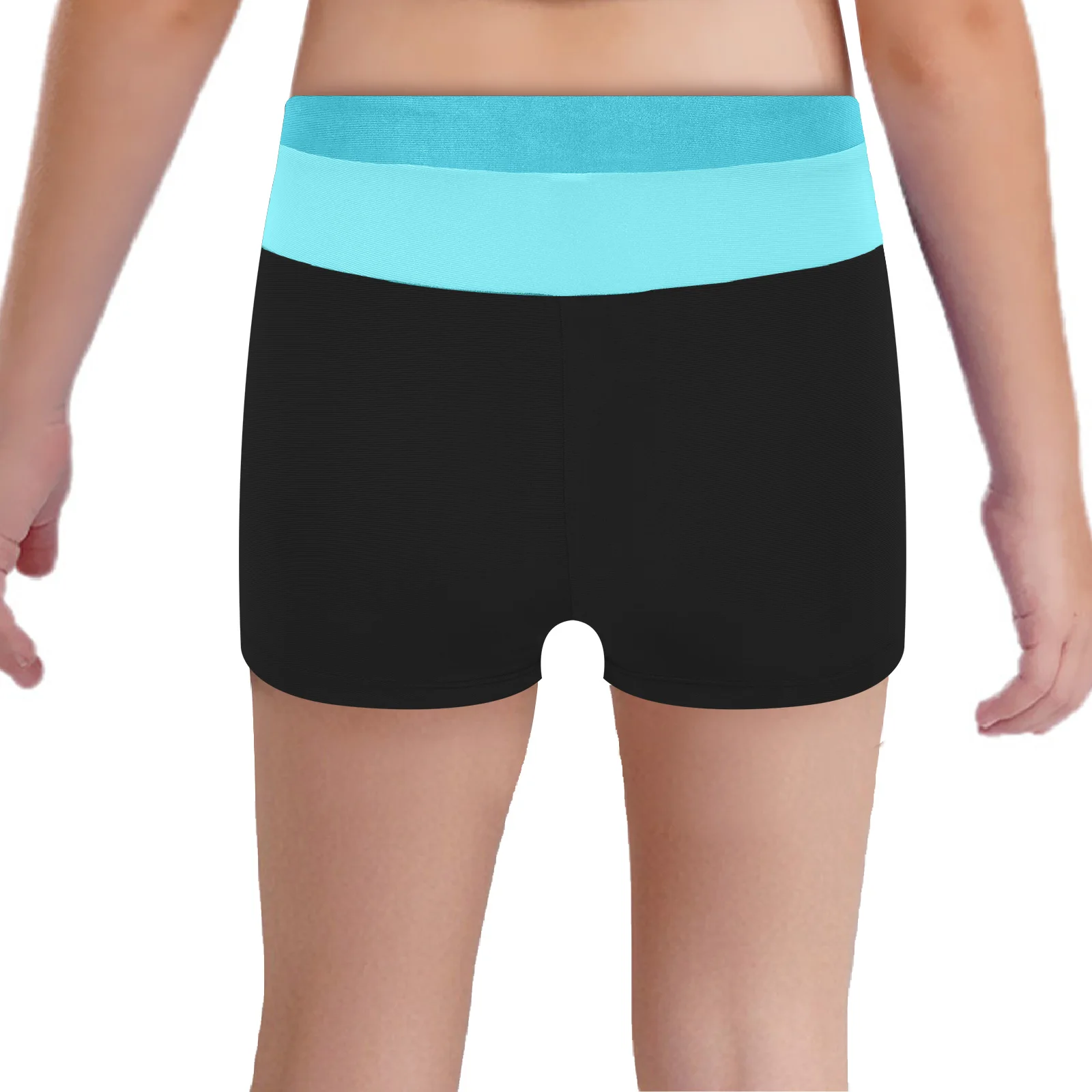 Girls Gymnastics Dance Sports Costume Elastic Waistband Color Block Shorts Bottoms for Figure Skating Ballet Dance Performance