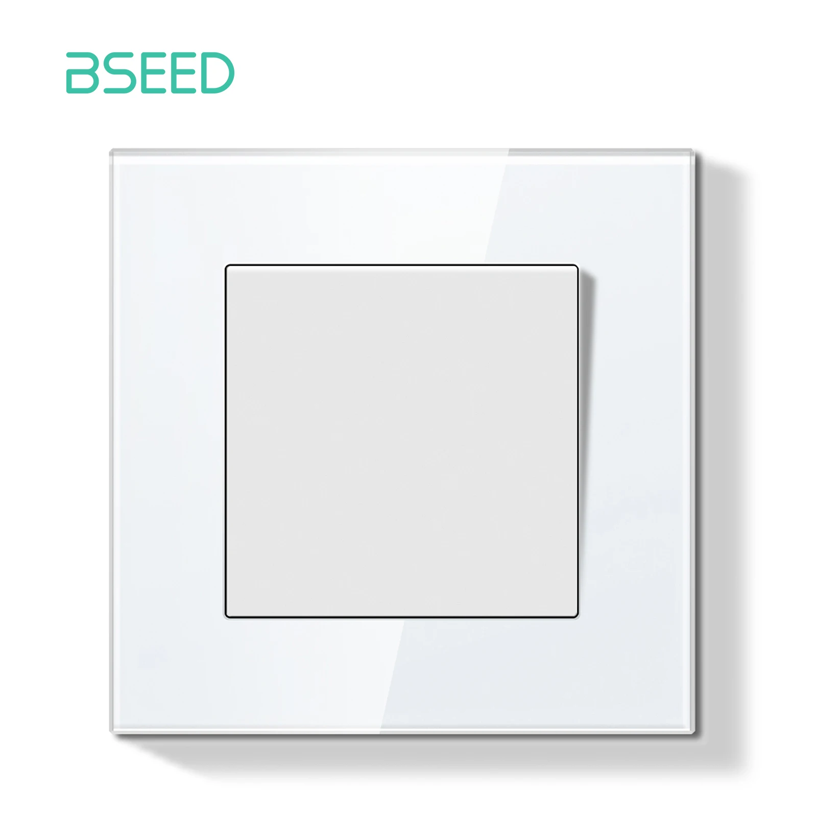 BSEED E-serie mechanische knopschakelaar 1/2Gang 1-weg dubbele lichtschakelaar Drievoudige tuimelschakelaar Glazen paneelschakelaar Aan Uit 250V